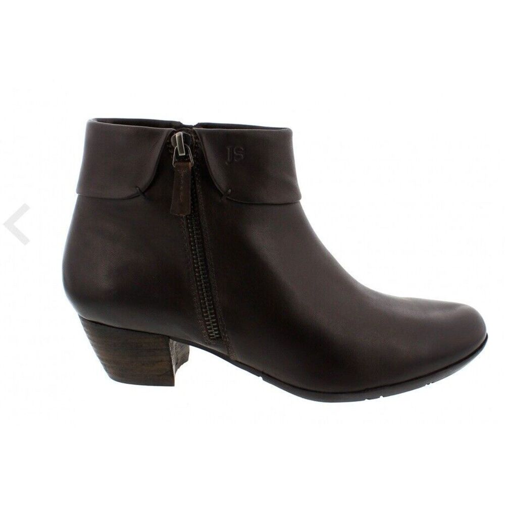 JOSEF SEIBEL Sue 05 Brown Leather Double Zip Bootie Taupe Size 37 US 6.5
